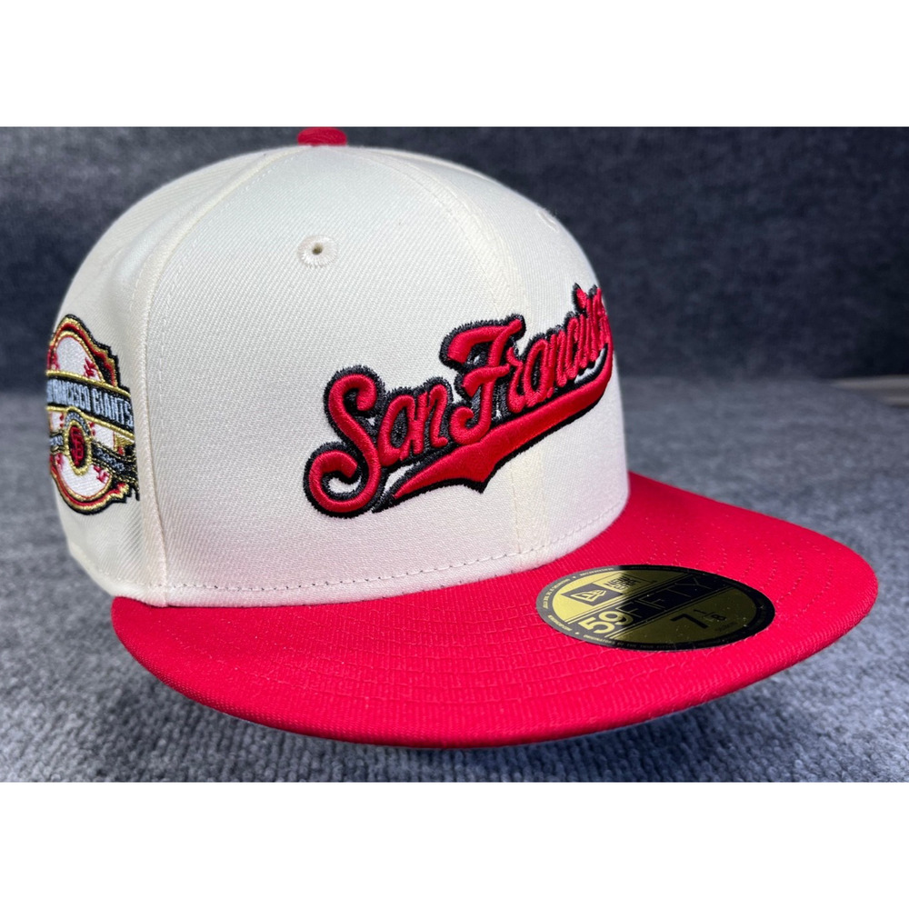 New Era 59FIFTY MLB San Francisco Giants Off White & Red Hat Cap Blue UV 7 1/8